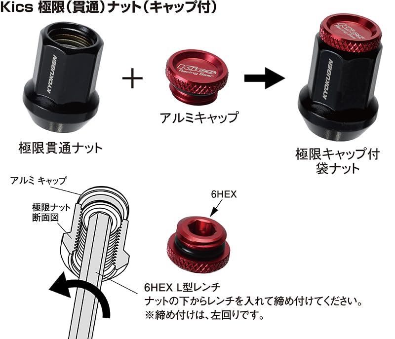 Amazon | KYO-EI(協永産業) 極限ナット アルミキャップ付き M12×P1.5 
