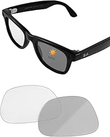 Lentes de reposição para óculos Ray-Ban Meta Wayfarer RW4006/4008 e Gen 2 RW4012 (53 mm e 50 mm), lentes inteligentes para homens e mulheres