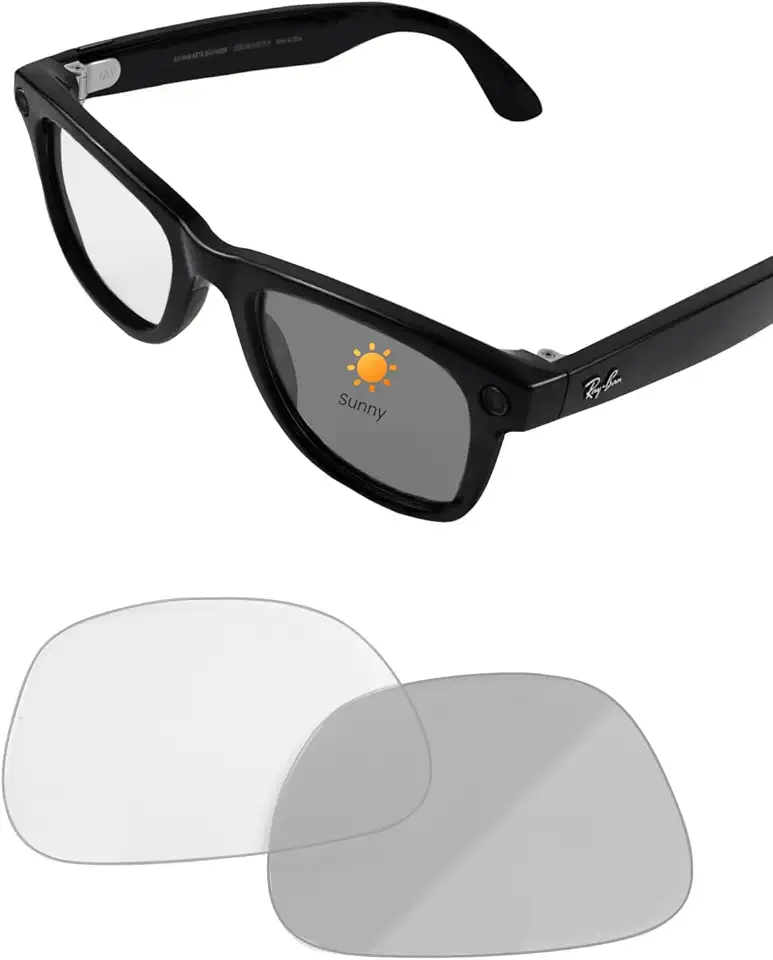 Lentes de reposição para óculos Ray-Ban Meta Wayfarer RW4006/4008 e Gen 2 RW4012 (53 mm e 50 mm), lentes inteligentes para homens e mulheres