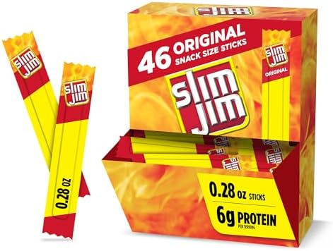 Slim Jim Smoked Jerky Snack Sticks, Original Flavor, 0.28 oz., 46-ct