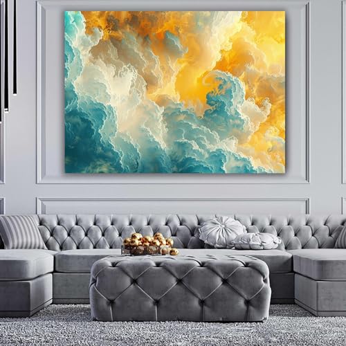 Pintura de nube abstracta GFDJKHT de alta calidad enmarcada de 60x80cm 2