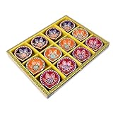 Diwali Diyas Clay Diya Diyas for Diwali [12 Pcs] Indian Puja Oil Lamp - Colorful Diyas for Diwali Decorations with Cotton Wicks - Indian Housewarming Return Gift Items Hashcart®