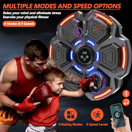 Machine de boxe musicale PZCC électronique murale avec Bluetooth et 9 vitesses