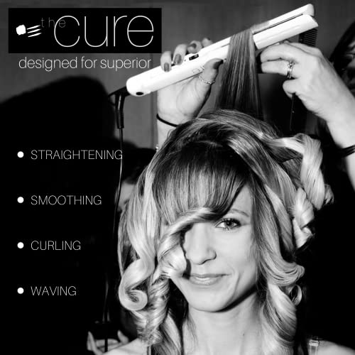The Cure Flat Iron | 450 °F Para-Magnetic Alloy Hair Straightener | For Superior Smoothing, Straightening, Curling & Waving | Instant Heating & Constant Temperature Control | Protects From Heat Damage #TOP4