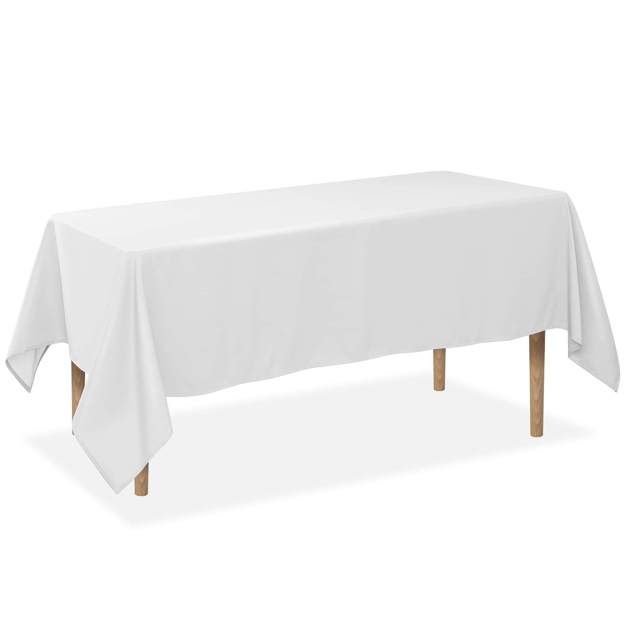 Lann's Linens - 70" x 120" Premium Tablecloth for Wedding/Banquet/Restaurant - Rectangular Polyester Fabric Table Cloth - White