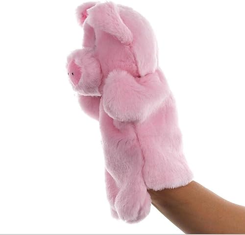 Miniatura 5 de Juguetes de peluche de animales de granja de marionetas de mano de cerdo para imaginativo juego de simulación narración de historias rosa