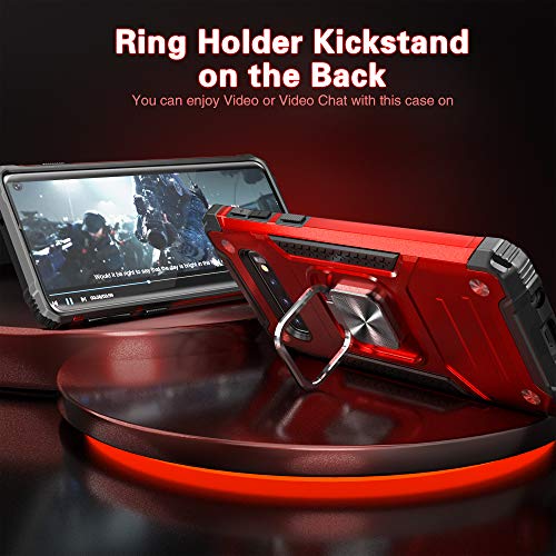 Idystar Galaxy S10 Plus Case, S10 Plus Case For Women, Hybrid Drop Test Cover With Car Mount Kickstand Slim Fit Protective Phone Case For Samsung Galaxy S10 Plus, Red #TOP3