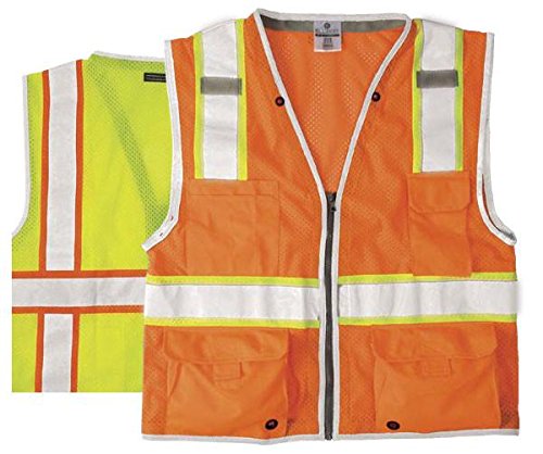 ML Kishigo - BRILLIANT SERIES Heavy Duty Class 2 Safety Vest, Color: Orange, Size: Large