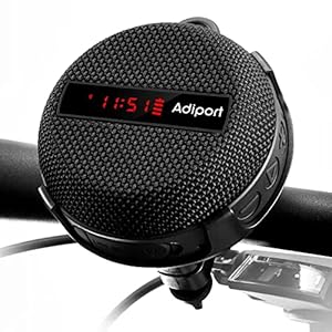 Adiport Bike Bluetooth-luidspreker, rijsnelheid, batterijvermogen en tijdweergave, draagbare draadloze fietsluidspreker, IP65 waterdicht en schokbestendig voor buiten fietsen wandelen