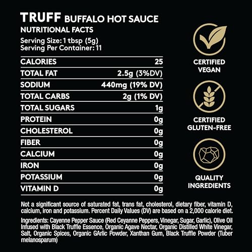 Image of TRUFF Buffalo Sauce, Gourmet Hot Sauce with Red Cayenne Peppers, Black Truffle Oil, Agave Nectar, Unique Flavor Experience in a Bottle, 6 oz.