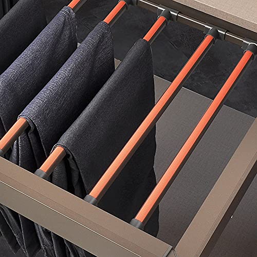 Porte-pantalons à tiroir coulissant et réglable pour dressing