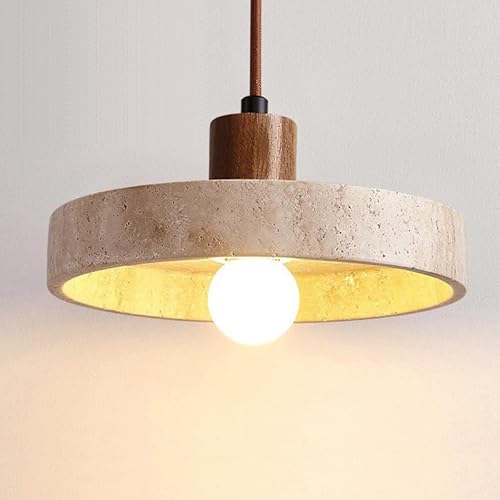 Ceiling Chandelier, 2025�N�V�f�U�C�� �X�g�[���y���_���g���C�g E27�d���t�� �g���o�[�`���݂艺�����T�X�y���V���������v ���r���O �_�C�j���O���[�� �Q�� �L�b�`�� �f�R���[�V�����p(Changeable,Walnut lamp 