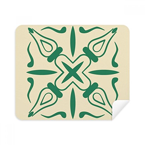 Chiffon de nettoyage pour écrans et lunettes motif Talavera vert en suède lot de 2