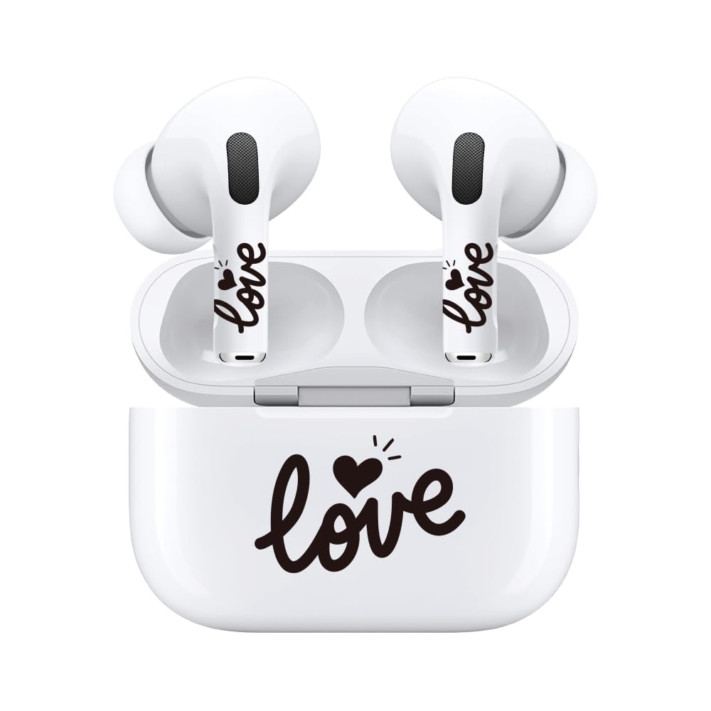 AirSkins Love Decal Stickers Compatible with AirPods 4 - Love Stickers for Headphones, Cool Headphone Decoration Accessories Cute Stickers