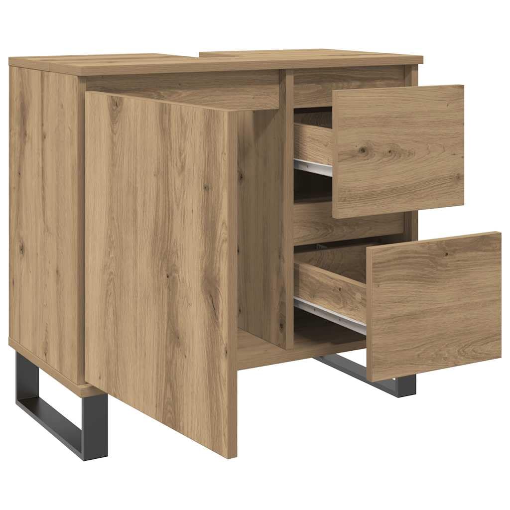 Mueble de Lavabo Madera de ingeniería Roble Artisan 65x33x60 cm,Mobiliario,Muebles de baño,18.05kg-857230