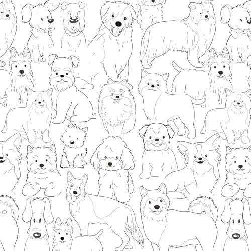 Baolanzw Black and White Peel and Stick Wallpaper Toile Wallpaper for Bathroom Dog Animals Contact Paper for Bedroom Walls Backdrop Cabinet Home Decor 17.3'x118' (Black and White, 17.3'x118')