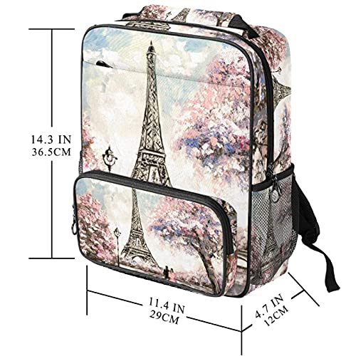 Sac à dos décontracté imprimé Tour Eiffel pour exprimer votre style unique - 5
