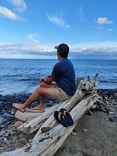 Island Slipper MAUKA Men's Ultrasuede Rubber Sandal (6, BLACK)4