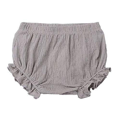 Niños Bebé Chica Sólido Pantalones Cortos Bottoms Encaje Corto PP Pantalón Algodón Lino Bloomers Verano Bragas, gris, 18 meses Cover