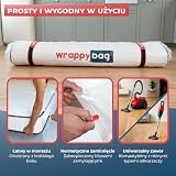 Wrappybag – Worek Próżniowy na Materac do Przeprowadzki 90x200cm – Kompletny Zestaw Wodoodpornego Pokrowca Próżniowego z Klipsami, Paskami na Rzep – Kompatybilny ze Wszystkimi Rozmiarami, Odkurzaczami