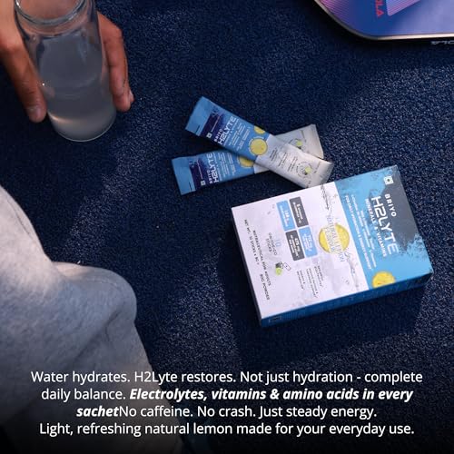 Image of Briyo H2Lyte Low Sugar Electrolyte Drink | Hydration & Energy Booster | Magnesium, Amino Acids & Vitamins B & C | Natural Lemon Flavor