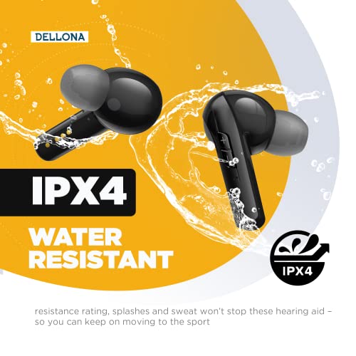 Dellona D40 Hearing Aids For Seniors Severe Hearing Loss, 4 Different Modes Noise Cancelling 2022 Hearing Aid Earbuds, Waterproof Hearing Aids For Adults, Digital Hearing Amplifiers For Seniors, Black #TOP4