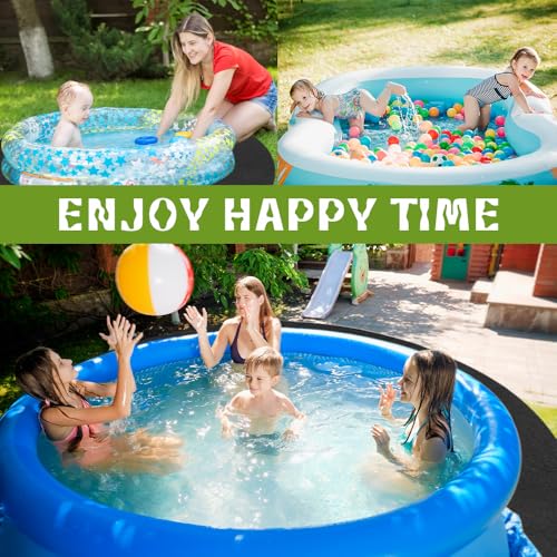 BIZOI Poolmatten Schutzboden Rund, Matte Pool Bodenplane Faltbarer, Runde Poolmatte, Poolunterlage rutschfeste Unterlage für Aufstellpools, wasserdichte Pool Bodenplane, Pool Unterlage Outdoor