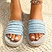 Women Flat Sandals Braided Leather Nude Summer Dressy Fashion Evening Party Wedding Womens Leather Sandals Size 6 (Light Blue, 9)