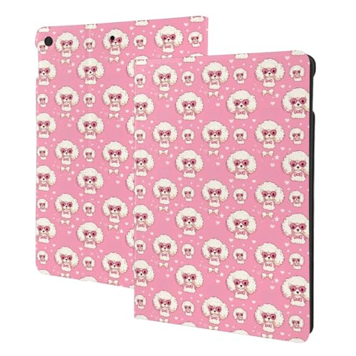 Housse iPad 10.2 compatible 9e 8e 7e gén support folio motif caniche