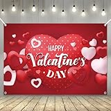 YQUQWN - Bandera de feliz día de San Valentín, 72 x 44 pulgadas, telón de fondo para fotografía, decoración de fiesta,...