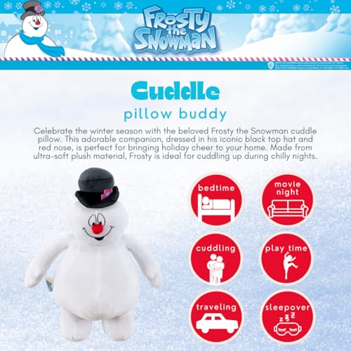 Image of Frosty The Snowman Holiday & Christmas Bedding Super Soft Plush Cuddle Pillow Buddy, (Officially Licensed Product) By Franco