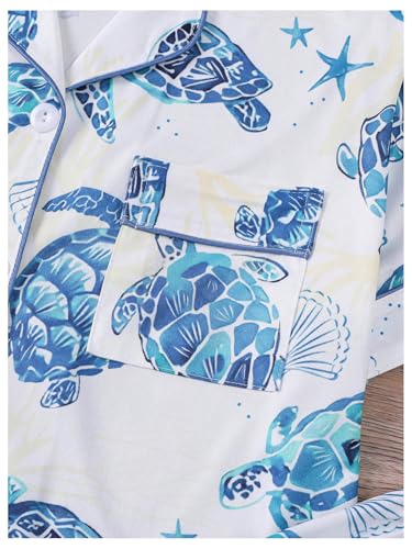 Image of Verdusa Women's 2 Piece Pajama Sets Cute Printed Fall Pajamas Sleepwear Button Up Shirt with Pants Lounge Pjs