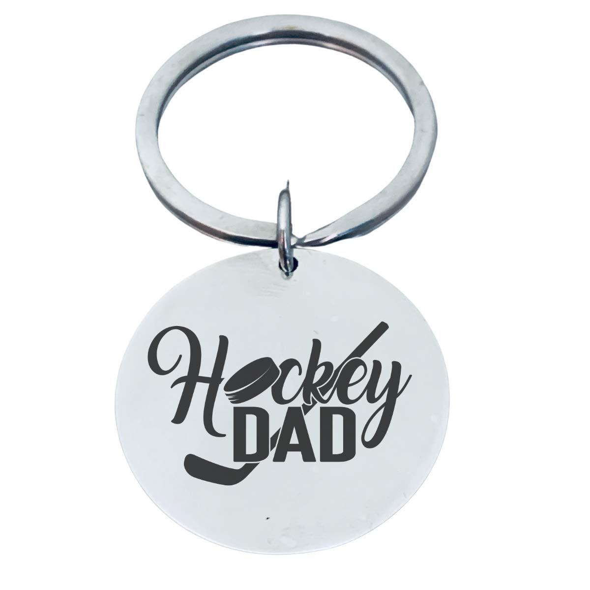 Sportybella Hockey Dad Gift, Hockey Dad Keychain, Ice Hockey Jewelry, Hockey Charm Keychain- Gift for Hockey Player Dads