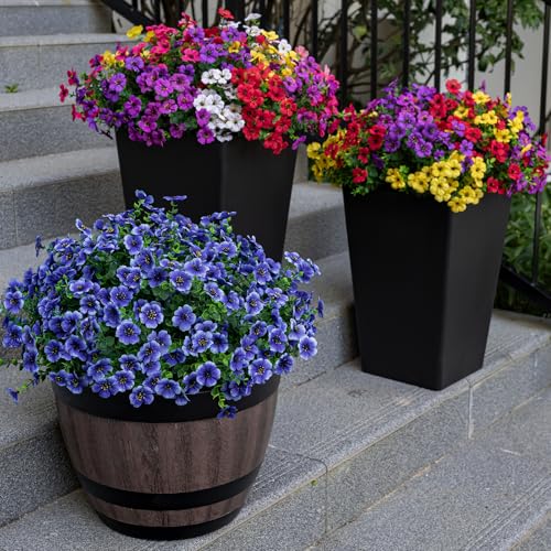 20 Bundles Artificial Flowers for Outdoor Fake Plants for Spring Decoration,Faux Eucalyptus Flowers for Planter UV Resistant Lifelike for Home Porch Garden(7 Color) - Image 6