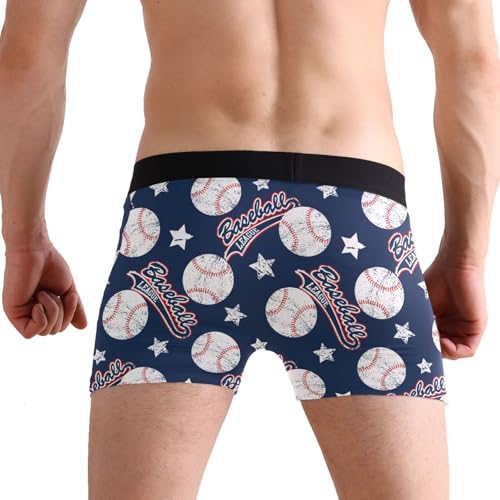 Laprad Men's Boxer Briefs Baseball Soft Underwear Stretch Boxer Shorts Leg3
