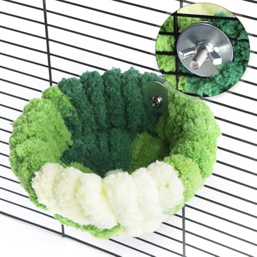 Image of DQITJ Bird Car Suction Nest House Colorful Resin Leaves Flowers Bird Cave Hanging Weatherproof Bird Nest for Finch Bluebird Sparrows Conure Parrot Parakeet Cockatiel Budgies, green
