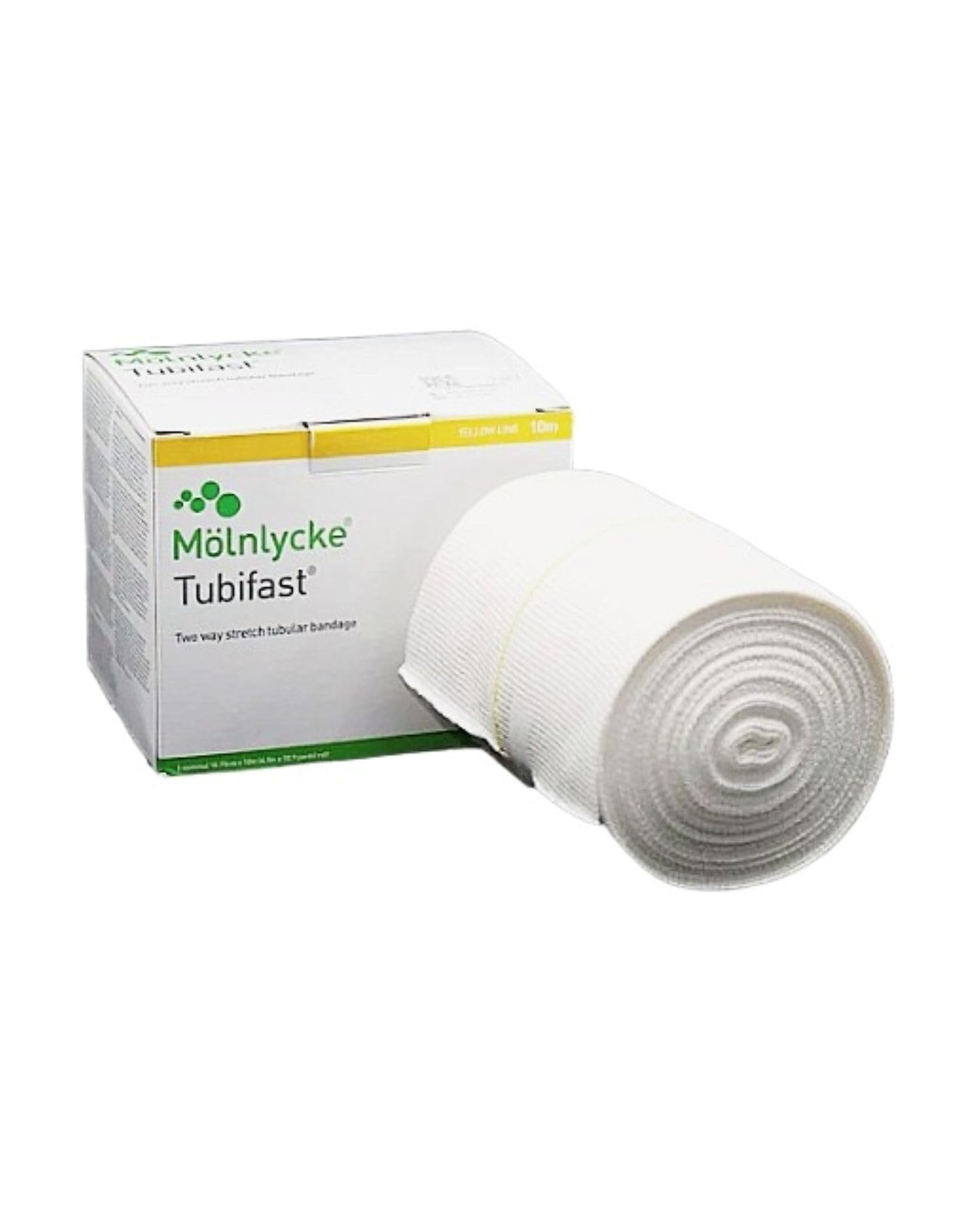 Amazon.com: Molnlycke Tubifast Yellow Line with 2-Way Stretch 10.75cm x 10m  1/bx 2440 : Industrial & Scientific