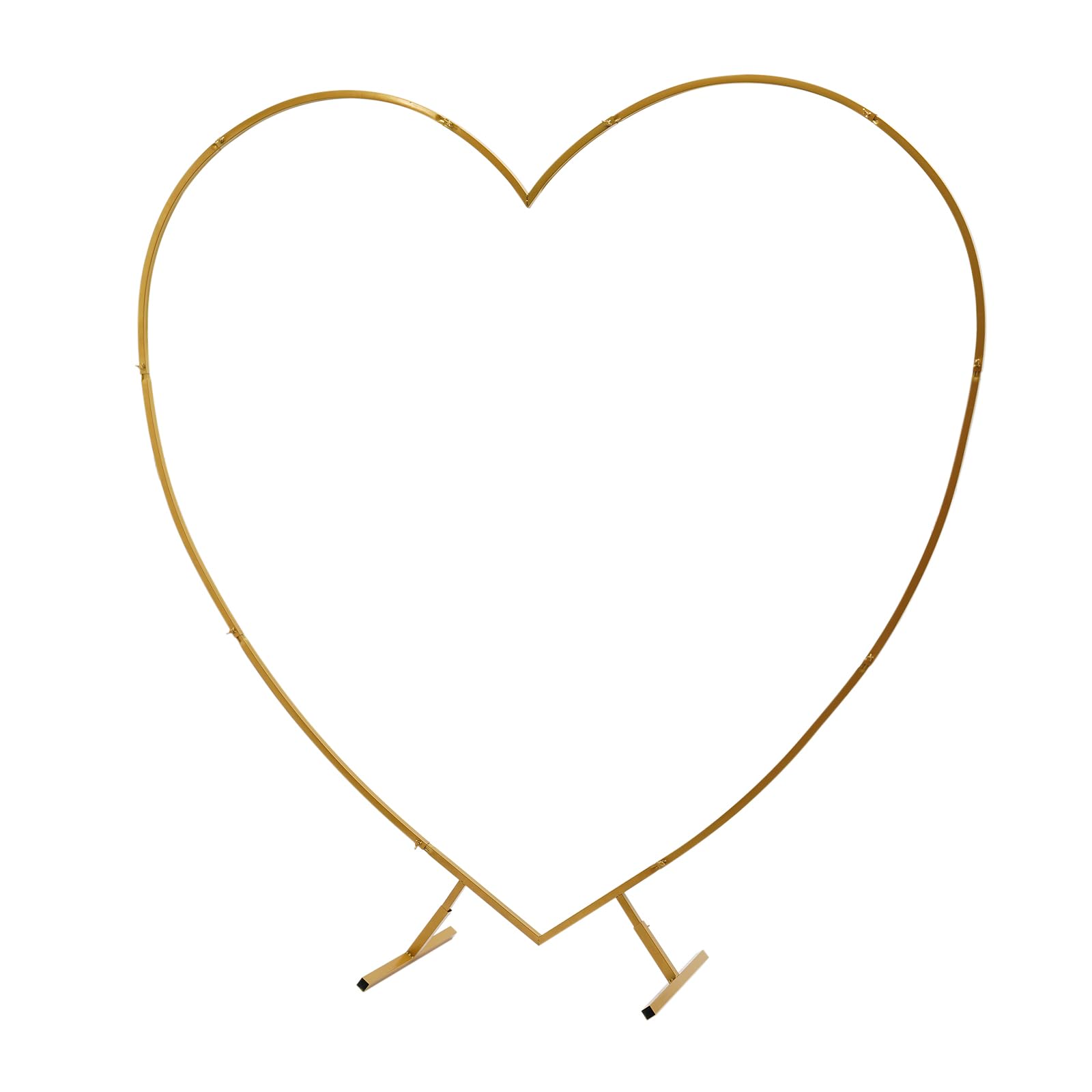 Ballonbogen Metall Hochzeitsbogen 2.1M Luftballon Bogen Kit Herzförmiges Balloon Arch Gold luftballon bogen gestell Hintergrund Ständer für Hochzeit Geburtstag, Baby Shower, Jubiläum, Party