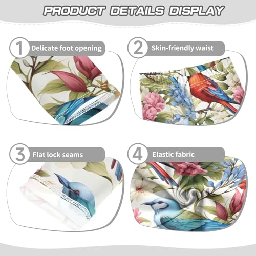 Kids High Waist Bird Spring Flower Leggings for Toddler Girls 4T 202b32383