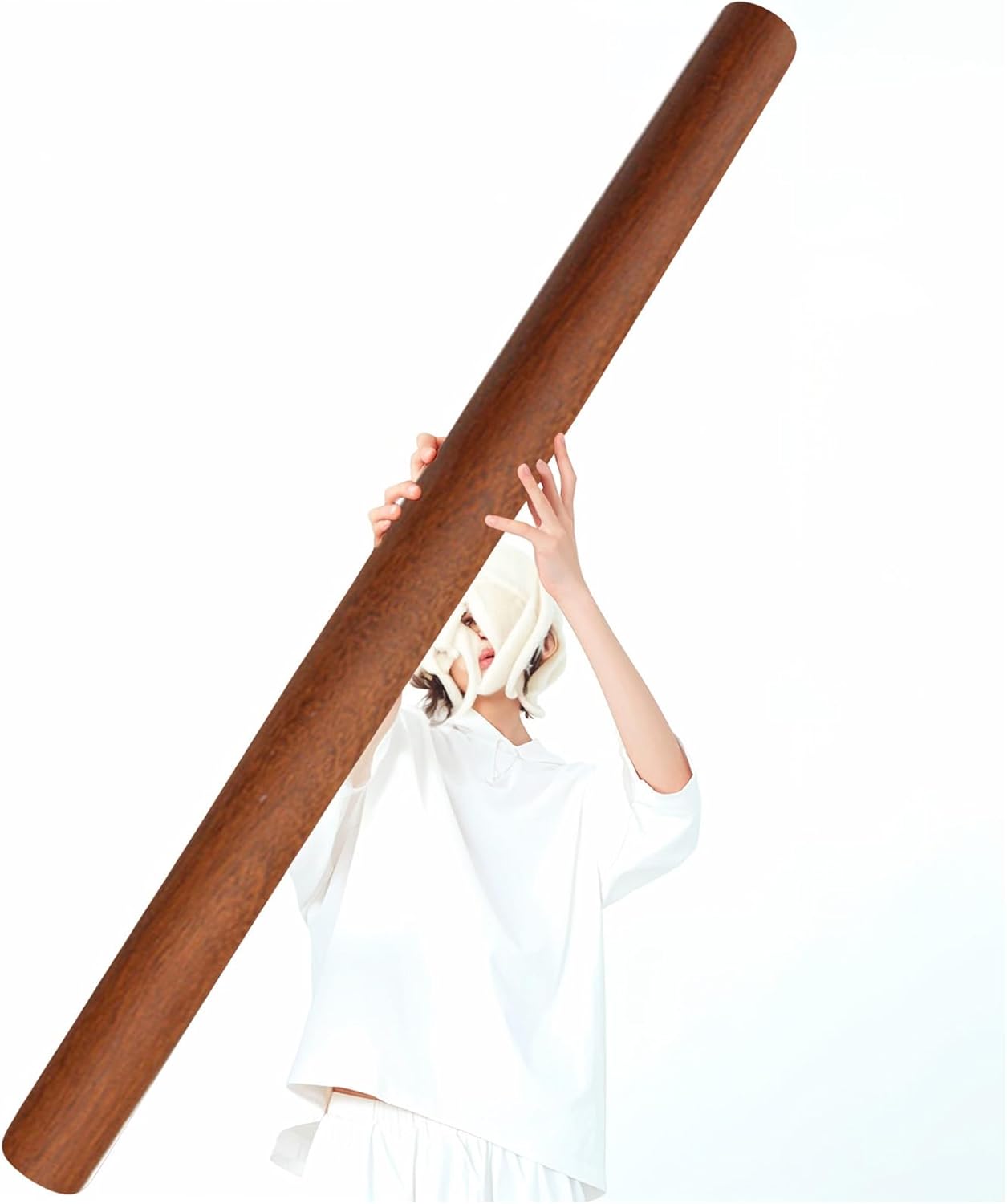 Wood Rolling Pin Kitchen Roller Rolling Pins, Non-Stick Rolling Pin for Baking, Wood Dough Roller for Pizza, Fondant, Pie, Cookie, Pastry, Essential Kitchen Tool,60cm/23.6"