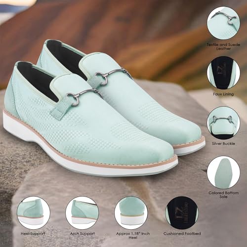 Image of LIBERTYZENO Mens Tuxedo Canvas Textile and Suede Leather Noble Loafers and Slip On Wedding Party Shoes for Easter Gift