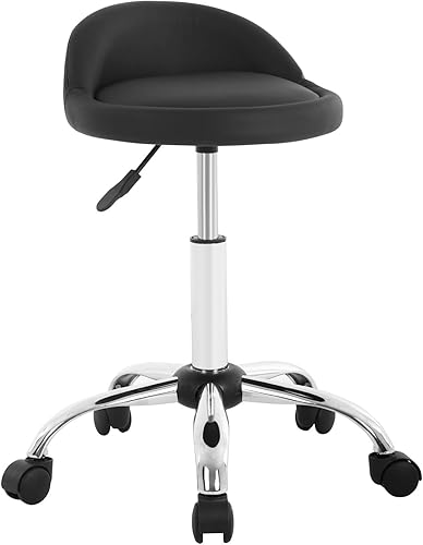 PayLessHere Taburete giratorio de altura ajustable con respaldo para salón, oficina, masaje, spa, tatuaje, silla, taburetes para escritorio, cocina,