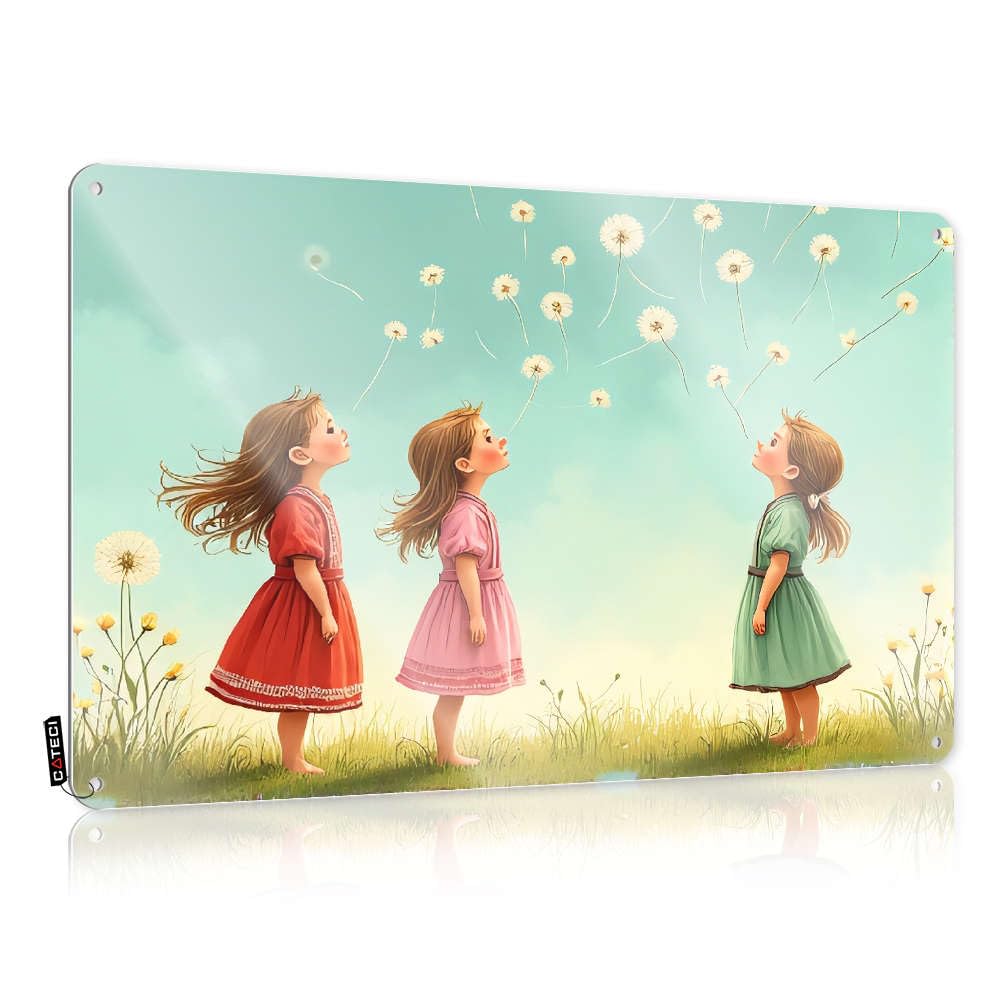 Three Girls Blowing Dandelion Seeds In A Field. Sarcastic Prints - Decorations Gift For Hunter Hanging Wall Decor(30X40CM)