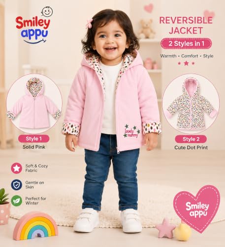Image of Appukids Full Sleeves Animals Printed Reversible Jacket for Baby Boys Girls Cotton 2 In 1 winter Jacket
