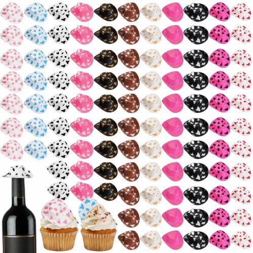 Cididu 110 Pcs Mini Cowboy Cowgirl Hats, Bulk Cowboy Hat Decor for Party