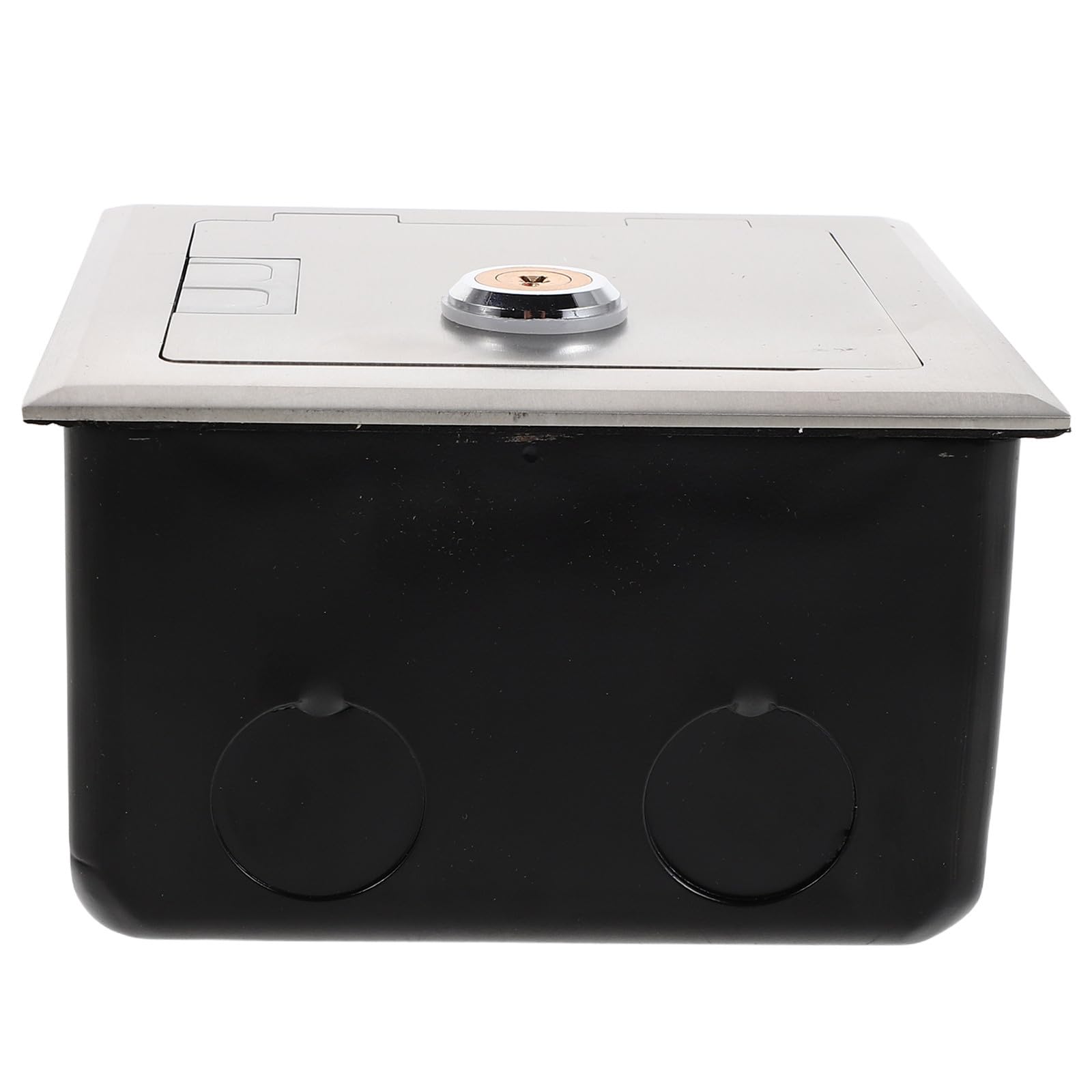 Caja de Enchufe Empotrada de Acero Inoxidable Resistente al Agua con Diseño Ultrafino y Salida de Cable Extraíble para Entornos de Oficina y Espacios Ocupados