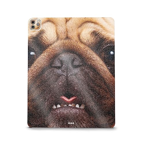 Image of MightySkins Carbon Fiber Skin Compatible with Apple iPad Pro 12.9 inch M2 6th Gen (2022) Full Wrap Kit - Pug | Protective, Durable Textured Carbon Fiber Finish | Easy to Apply | Made in The USA