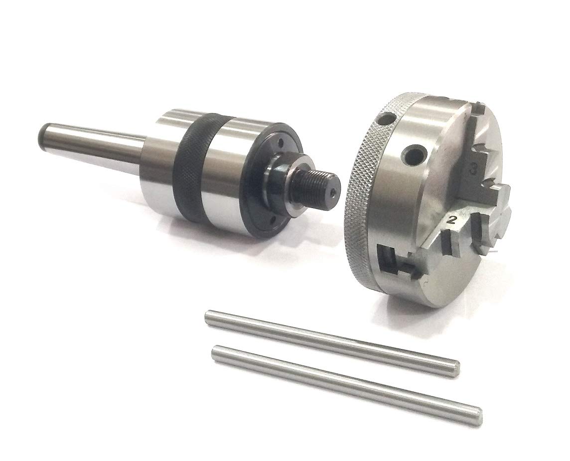 Revolving Centre MT3 Shank con mandrino a 3 griffe 65 mm montaggio per tornio da Contropunta