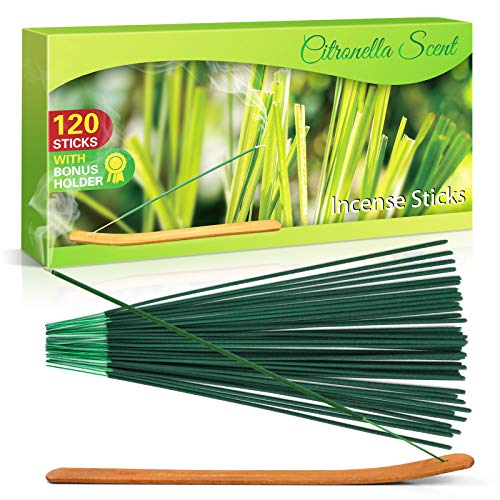SnailDigit Citronella Incense Sticks, Camping Lemongrass Incense, Outdoor Citronella Incense, Citronella Incense for Picnic 120 Sticks