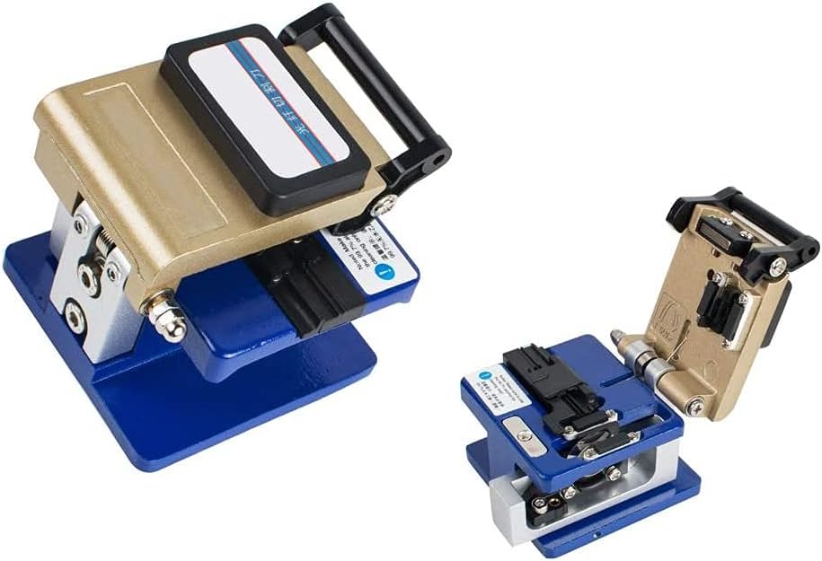 Fiber Optic FTTH Tool Kit FTTH Assembly Optical Fiber Termination Tool Kit with FC-6S Cleaver Optical Power Meter Visual Fault Locator 1mw Finder Cable Cutter Stripper 5km